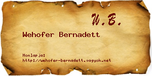 Wehofer Bernadett névjegykártya