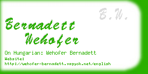 bernadett wehofer business card